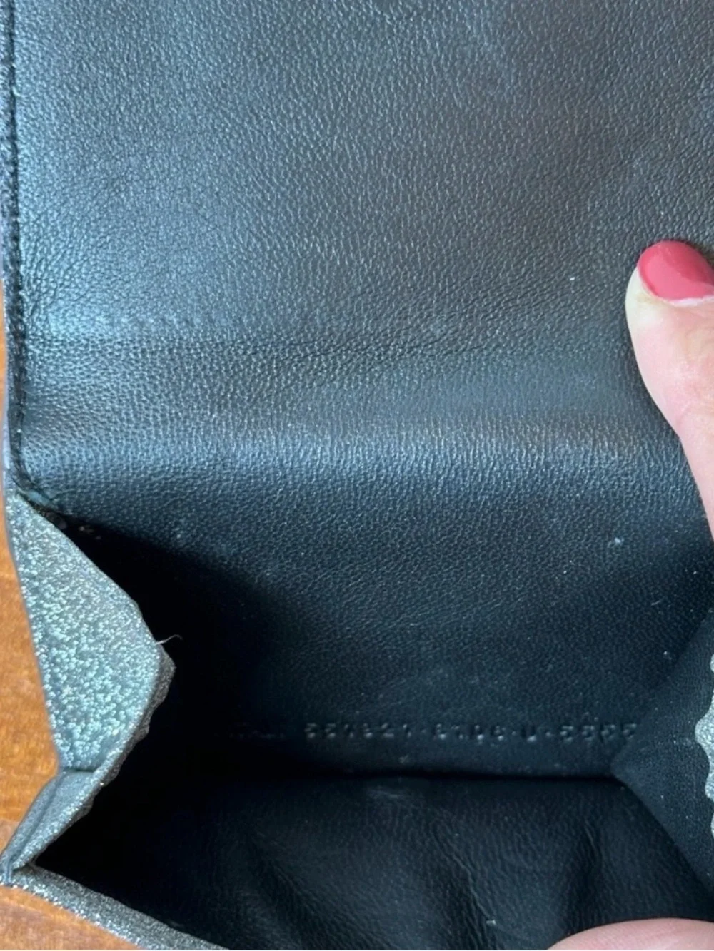 Balenciaga Silver Glitter Wallet Holder With Box